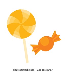 Vector delicious candies collection in flat style.
