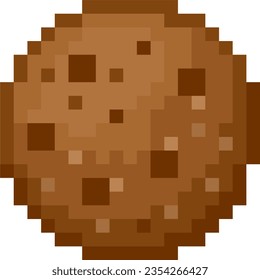 vector delicious choco chip cookie pixel graphics