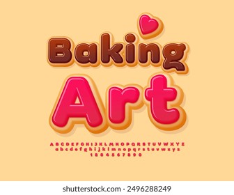 Vector delicious concept Baking Art. Sweet Cake Font. Tasty Donut Alphabet Letters and Numbers