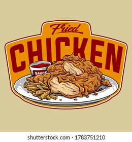 vector of delicious fried chicken logo badges