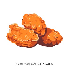 Vector delicious fried food icon isolated