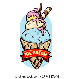 vector of delicious ice cream 