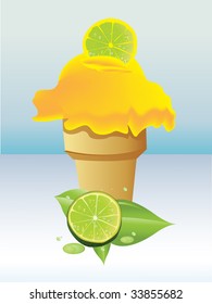 Vector Delicious Lemon Ice Cream