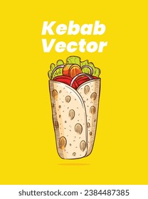 vector of a delicious looking kebab