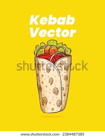 vector of a delicious looking kebab
