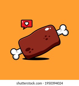 vector delicious meat illustration design. The delicious meat design with an outline is suitable for stickers, icons, mascots, logos, clip art, and other graphic purposes