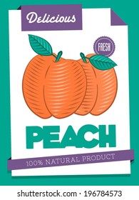 vector delicious peach poster