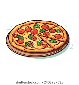 vector delicious pizza illustration design