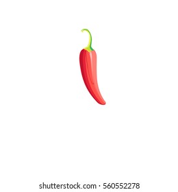 Vector Delicious red hot pepper on a white background