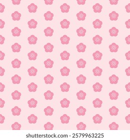 A Vector delightful flower seamless pattern featuring a charming array of pink flowers on a light pink background. vector illustration.