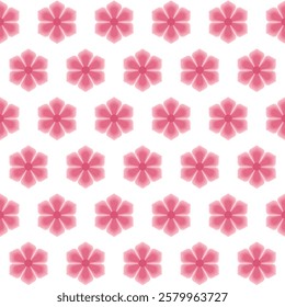 A vector delightful seamless pattern featuring a charming array of pink flowers on a white background.The flowers are stylized with a whimsical simplicity. vector illustration.