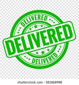 Vector delivered stamp isolated on transparent background