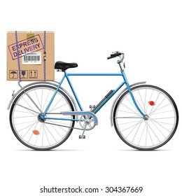 Vector Delivery Bicycle with Carton Box