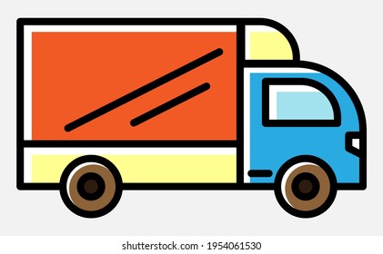 Vector delivery or cargo truck isolated on white background