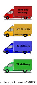 Vector of delivery cars