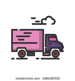 Vector delivery filled line icon, product and transportation related 64x64 Pixel, white background