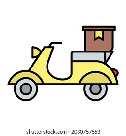 Diseño de iconos de esquema rellenados de entrega de vectores
