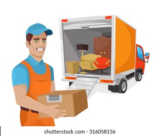 Vector delivery flat illustration