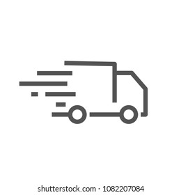 Vector delivery icon. line icon fast shipping delivery truck vector illustration