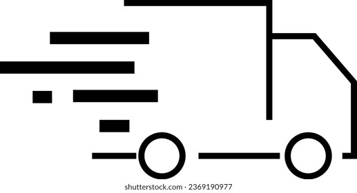 Vector delivery icon. line icon fast shipping delivery truck vector illustration
