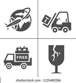 Vector Delivery Icons set. Priority Shipping, Express Delivery, Tracking Order and more shipping Icons