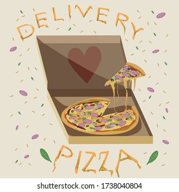 Vector Lieferpizza mit Liebe
