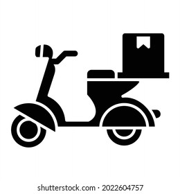 Vector Delivery Scooter Glyph Icon Design
