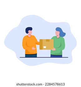 Vector delivery service concept shipping box global international logistics distribution receive ordered