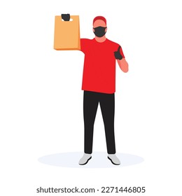vector delivery service man illustration	