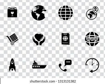 vector delivery, shipping, delivery and transportation icons set. global merchandise symbols