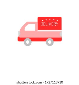 Vector Delivery Truck Car On White Background