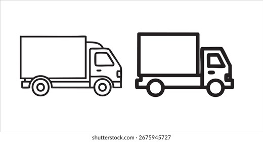 Icono de camión de entrega de Vector que simboliza la logística, el transporte y el envío.