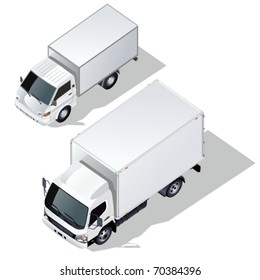 Vector Delivery Truck Isometric Set