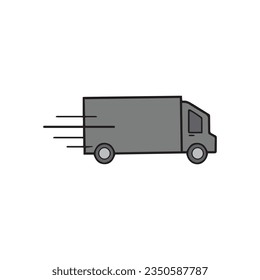 Vector delivery truck service icon illustration.