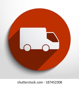 Vector delivery web flat icon in circle
