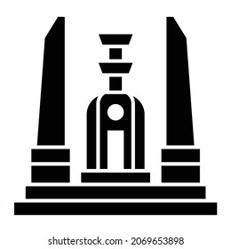 Vector Democracy Monument Glyph Icon Design
