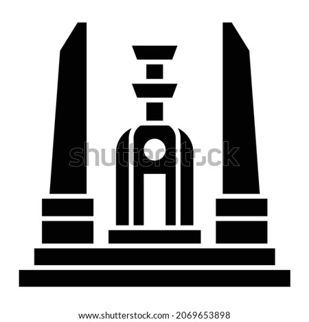 Vector Democracy Monument Glyph Icon Design
