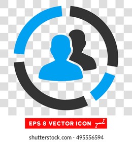 Vector Demography Diagram EPS vector icon. Illustration style is flat iconic bicolor blue and gray symbol on a transparent background.