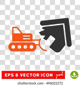 Vector Demolition EPS vector icon. Illustration style is flat iconic bicolor orange and gray symbol on a transparent background.