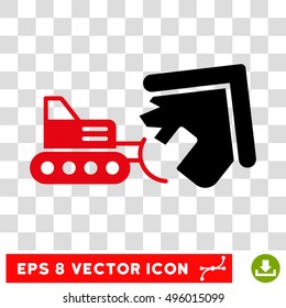 Vector Demolition EPS vector pictogram. Illustration style is flat iconic bicolor intensive red and black symbol on a transparent background.