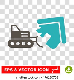 Vector Demolition EPS vector pictogram. Illustration style is flat iconic bicolor grey and cyan symbol on a transparent background.