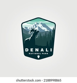 vector of denali national park sticker patch logo design