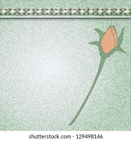 vector denim background with flower applique roses