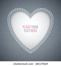 vector denim background with frame and seam