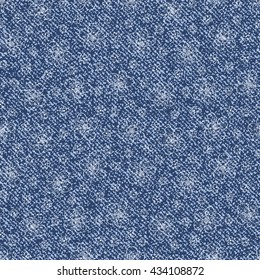 Vector Denim floral seamless pattern. Blue Jeans cloth background with flowers.