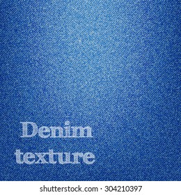 Vector denim texture. Blue jeans background. Vector illustration