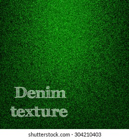 Textura vectorial del denim. Antecedentes de jeans verdes. Ilustración del vector