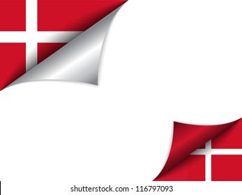 Vector - Denmark Country Flag Turning Page