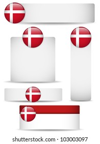 Vector - Denmark Country Set of Banners