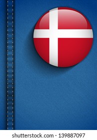 Vector - Denmark Flag Button in Jeans Pocket